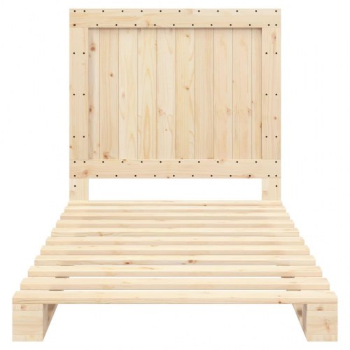 Sengeramme med sengegavl 100x200 cm i massivt fyrretræ