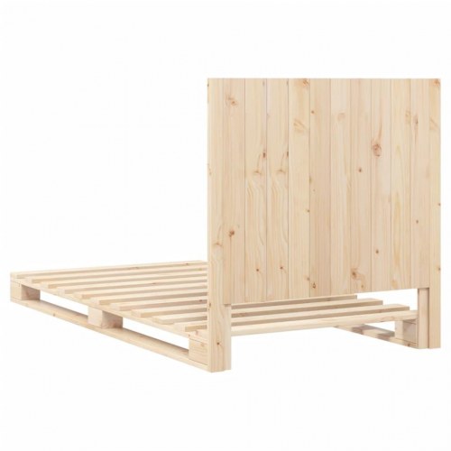 Sengeramme med sengegavl 100x200 cm i massivt fyrretræ