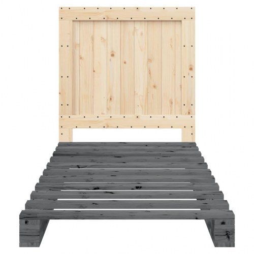 Sengeramme med sengegavl 90 x 200 cm - grå