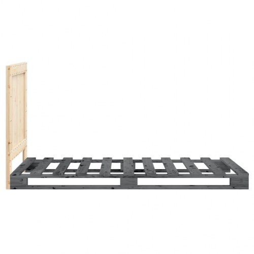 Sengeramme med sengegavl 90 x 200 cm - grå