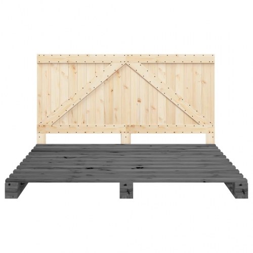 Sengeramme med sengegavl 200 x 200 cm - grå