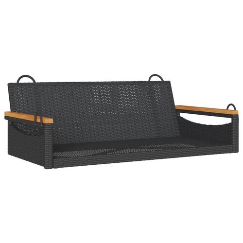 Gyngebænk 109x62x40 cm polyrattan sort
