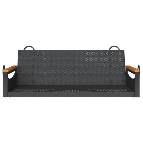 Gyngebænk 109x62x40 cm polyrattan sort