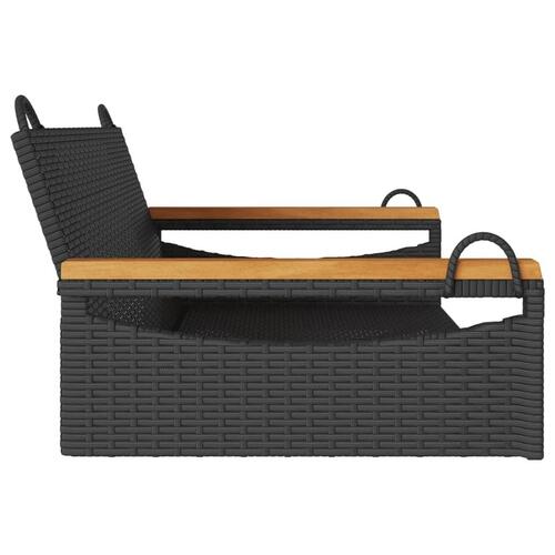 Gyngebænk 109x62x40 cm polyrattan sort