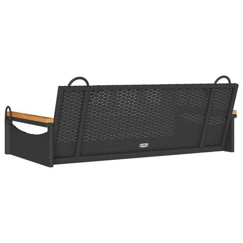 Gyngebænk 109x62x40 cm polyrattan sort