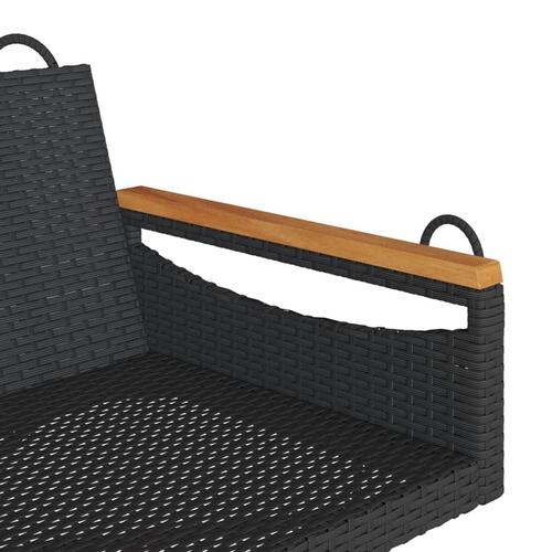 Gyngebænk 109x62x40 cm polyrattan sort