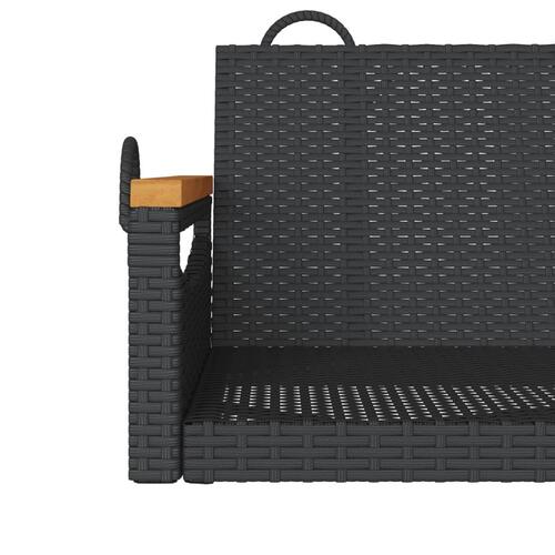 Gyngebænk 109x62x40 cm polyrattan sort