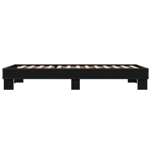 Sengeramme 90 x 190 cm i konstrueret træ og metal - sort