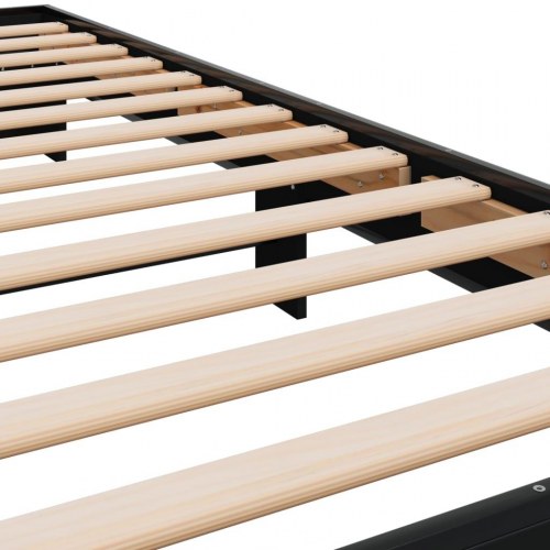 Sengeramme 90 x 190 cm i konstrueret træ og metal - sort