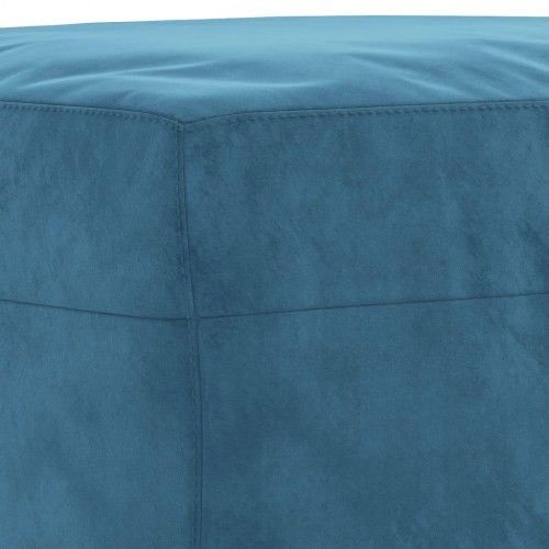 Sofasæt i velour - 3 dele med hynder, blå