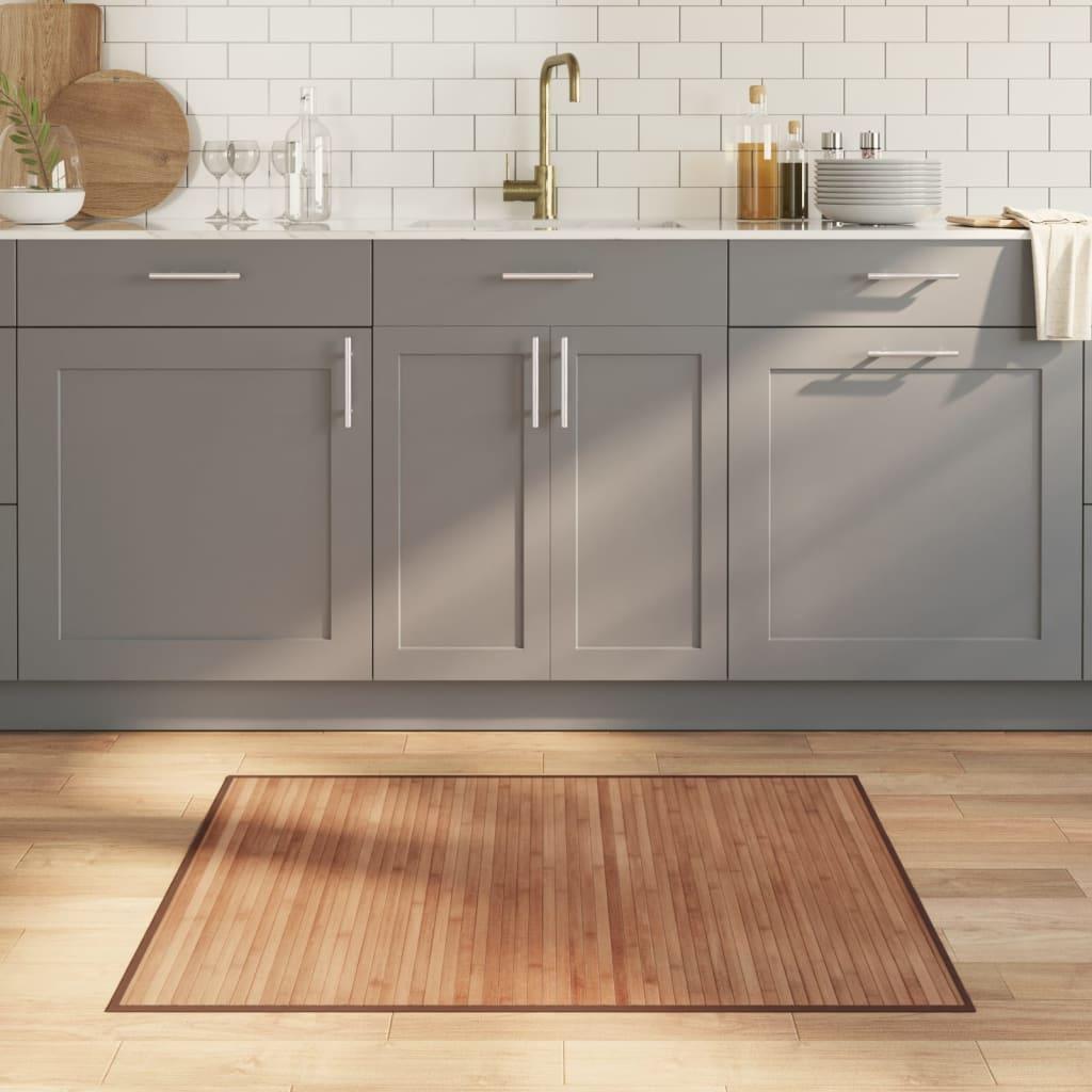 Gulvtæppe 80x100 cm rektangulær bambus naturfarvet