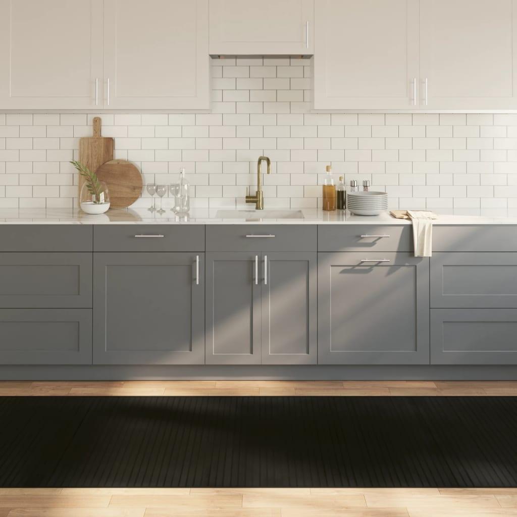 Gulvtæppe 100x500 cm rektangulær bambus sort