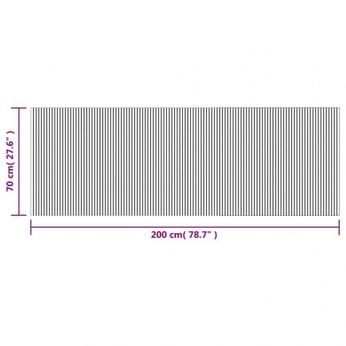 Bambustæppe 70 x 200 cm rektangulært - mørkebrun