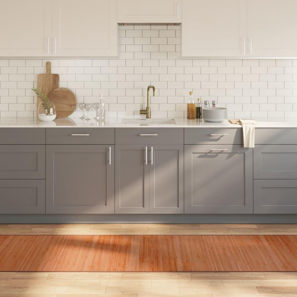 Gulvtæppe 70x400 cm rektangulær bambus brun billede