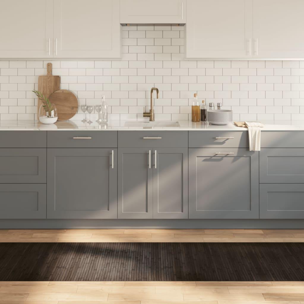 Gulvtæppe 70x400 cm rektangulær bambus mørkebrun billede