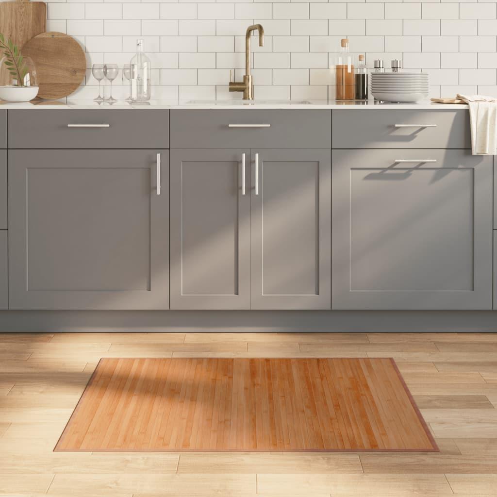 Gulvtæppe 70x100 cm rektangulær bambus naturfarvet