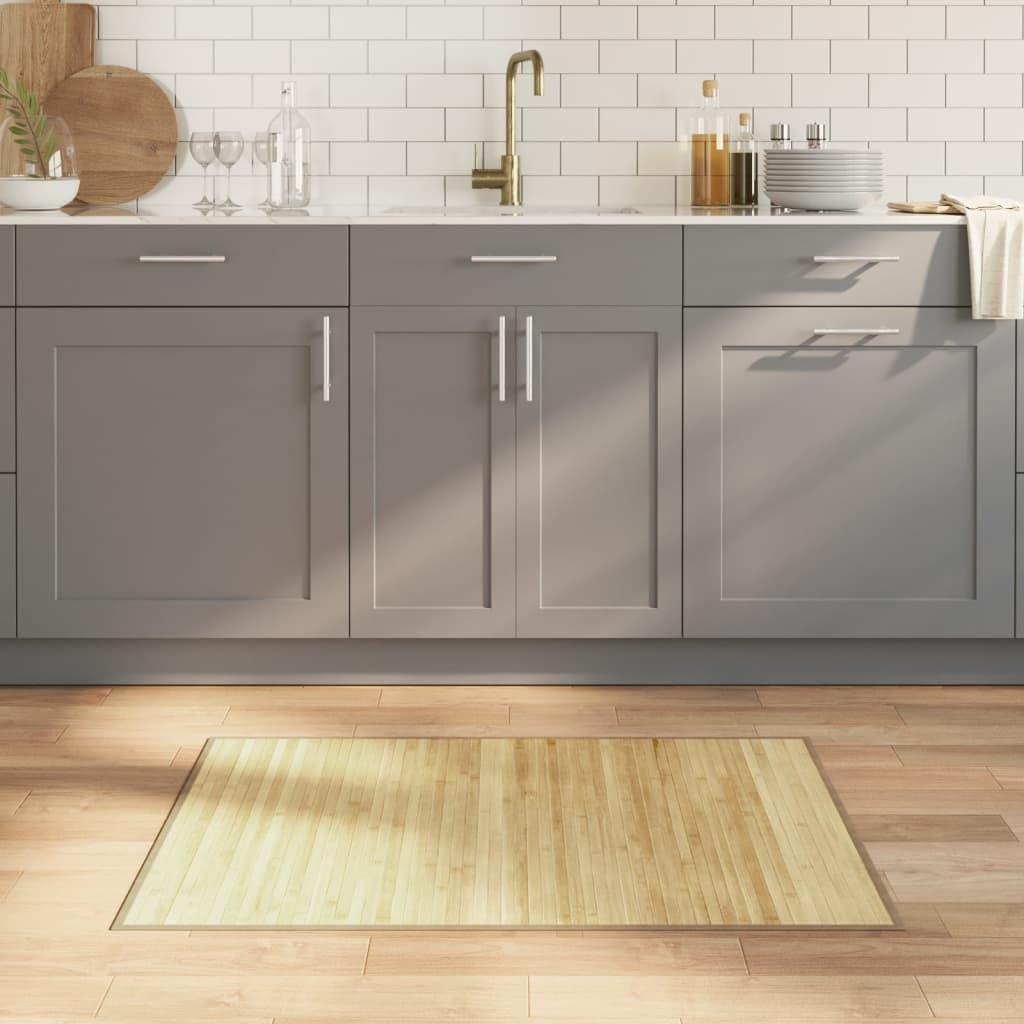 Gulvtæppe Rektangulær Bambus - lys naturfarve / 70 x 100 cm