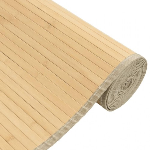 Gulvtæppe i bambus 80 x 100 cm - lys naturfarve