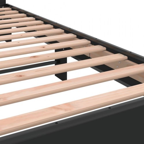 Sengeramme 75 x 190 cm med lameller og gavl - sort