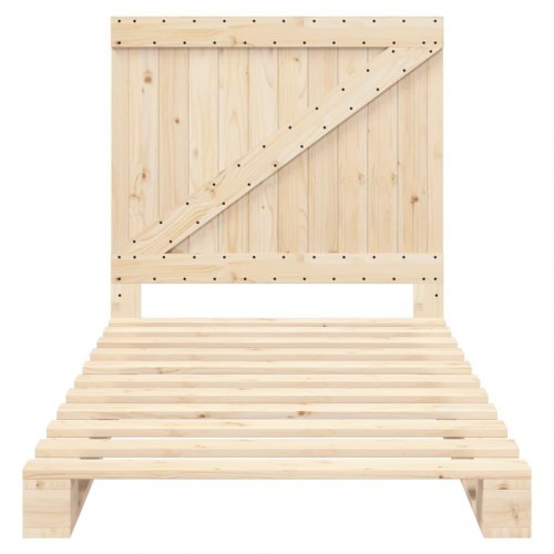 Sengeramme med sengegavl 100 x 200 cm i massivt fyrretræ