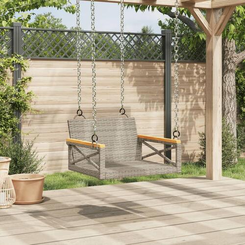Gyngebænk 63x62x40 cm polyrattan grå