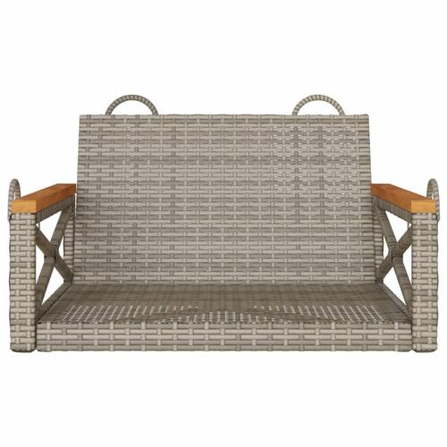 Gyngebænk 63x62x40 cm polyrattan grå
