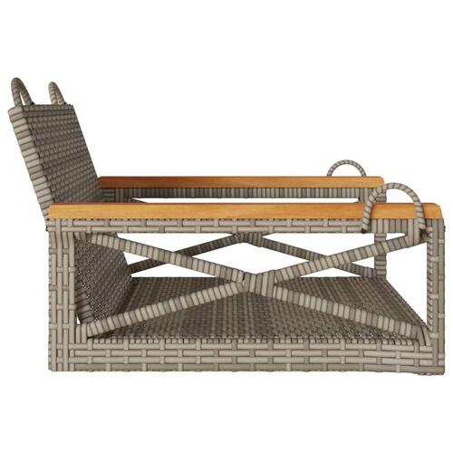 Gyngebænk 63x62x40 cm polyrattan grå