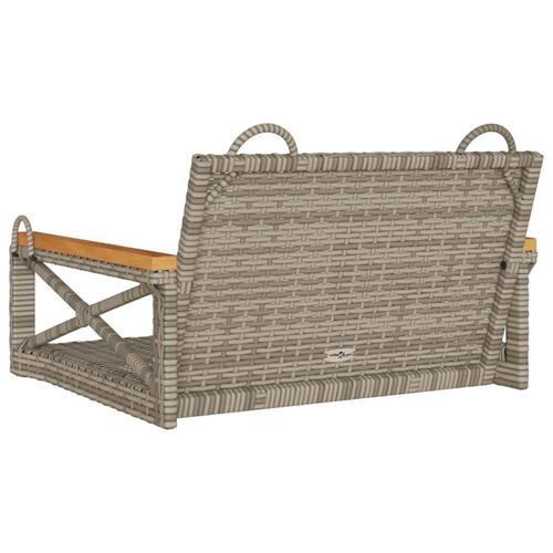 Gyngebænk 63x62x40 cm polyrattan grå