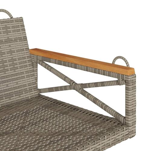 Gyngebænk 63x62x40 cm polyrattan grå