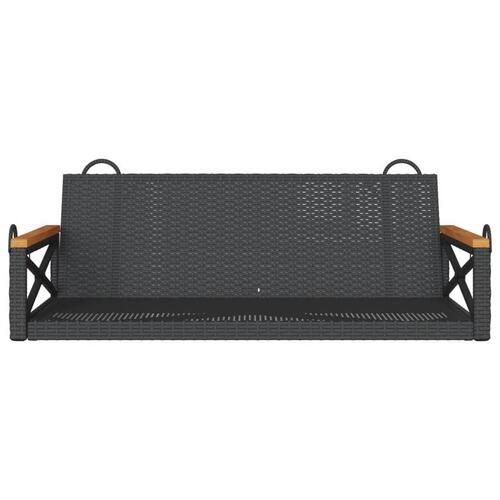 Gyngebænk 109x62x40 cm polyrattan sort