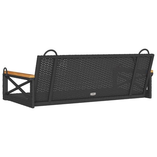 Gyngebænk 109x62x40 cm polyrattan sort