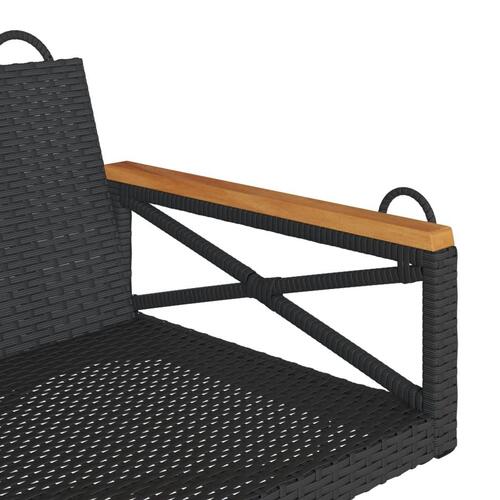 Gyngebænk 109x62x40 cm polyrattan sort