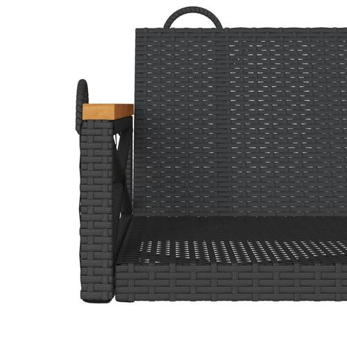 Gyngebænk 109x62x40 cm polyrattan sort
