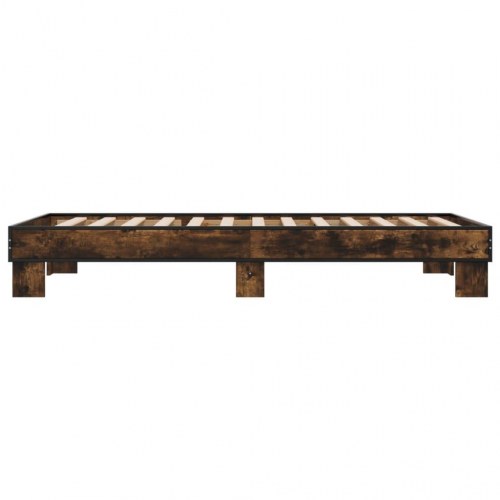 Sengeramme 100 x 200 cm i konstrueret træ og metal - røget egetræ