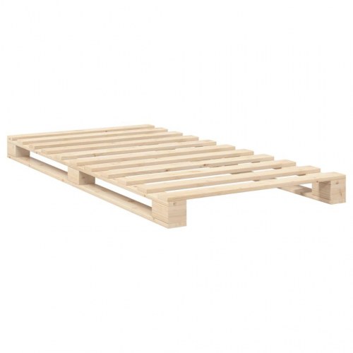 Sengeramme med sengegavl 100 x 200 cm - massivt fyrretræ