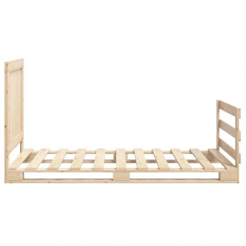 Sengeramme med sengegavl 100 x 200 cm - massivt fyrretræ