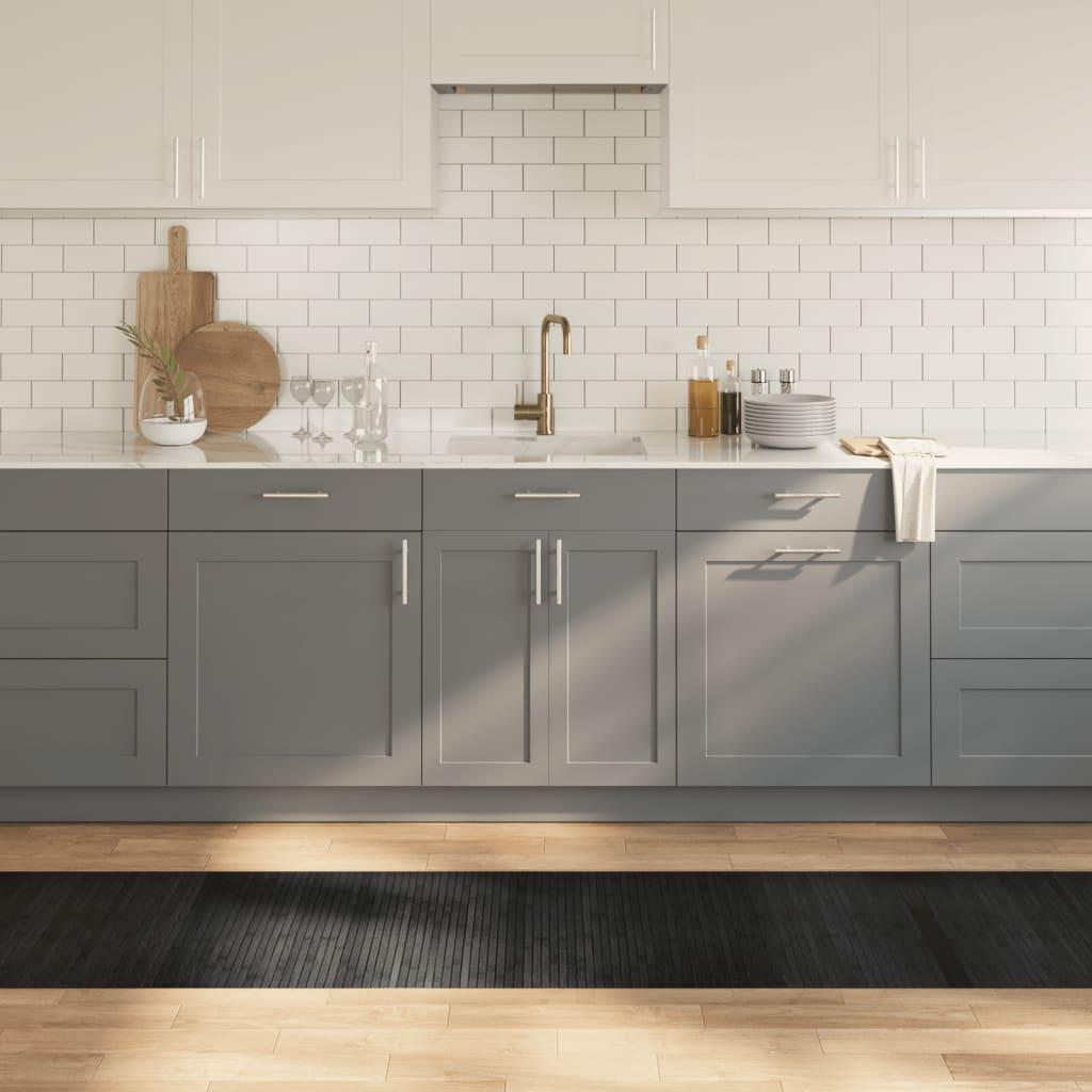 Gulvtæppe 60x500 cm rektangulær bambus grå