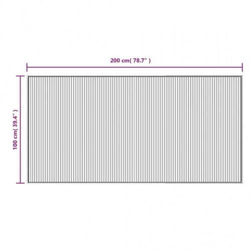 Gulvtæppe i bambus 100 x 200 cm - sort