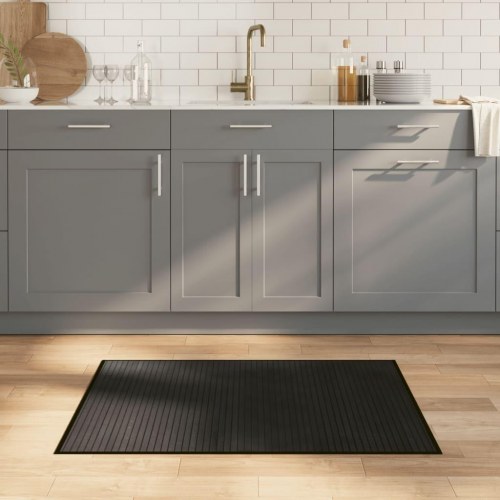 Gulvtæppe i bambus 70 x 100 cm - sort