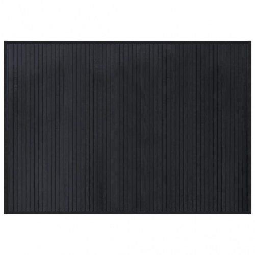 Gulvtæppe i bambus 70 x 100 cm - sort