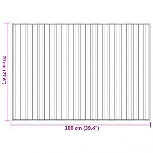 Gulvtæppe i bambus 70 x 100 cm - sort