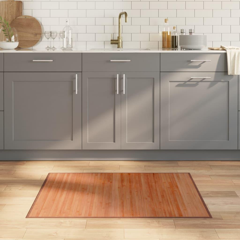 Gulvtæppe 70x100 cm rektangulær bambus brun