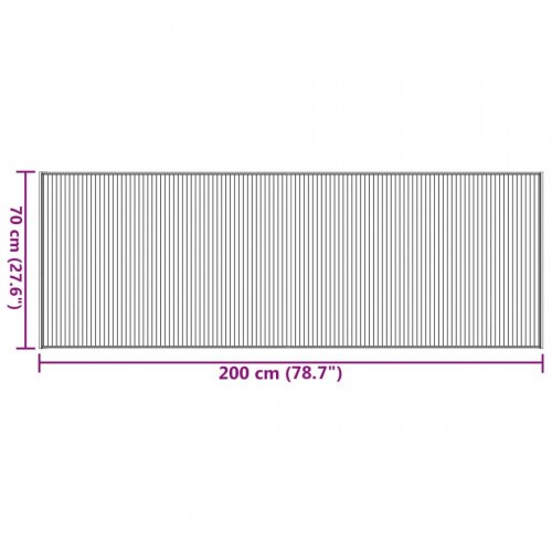 Bambustæppe rektangulært 70 x 200 cm - brun