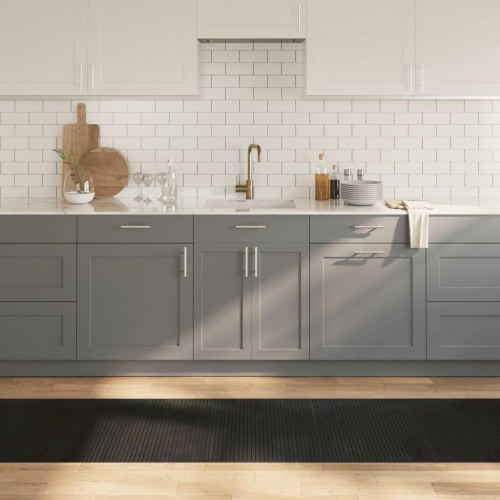 Gulvtæppe i bambus 70 x 500 cm rektangulært - sort