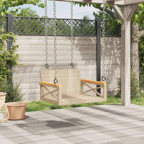 Gyngebænk 63x62x40 cm polyrattan beige