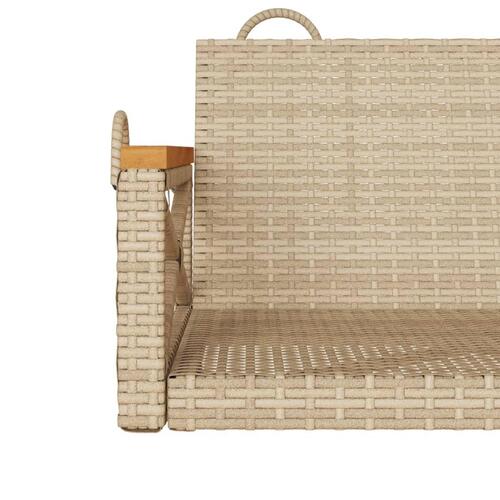 Gyngebænk 63x62x40 cm polyrattan beige