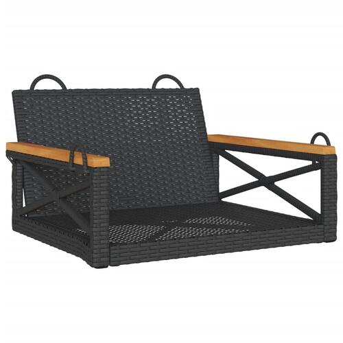 Gyngebænk 63x62x40 cm polyrattan sort