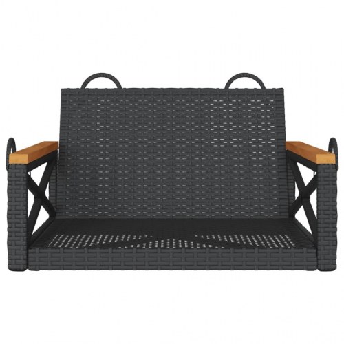 Gyngebænk 63x62x40 cm polyrattan sort