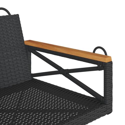 Gyngebænk 63x62x40 cm polyrattan sort
