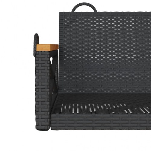 Gyngebænk 63x62x40 cm polyrattan sort